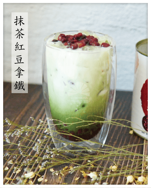 MATCHA RED BEANS LATTE